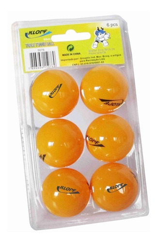Kit Bola De Tenis Mesa Ping Pong 40mm Laranja Klopf 5075