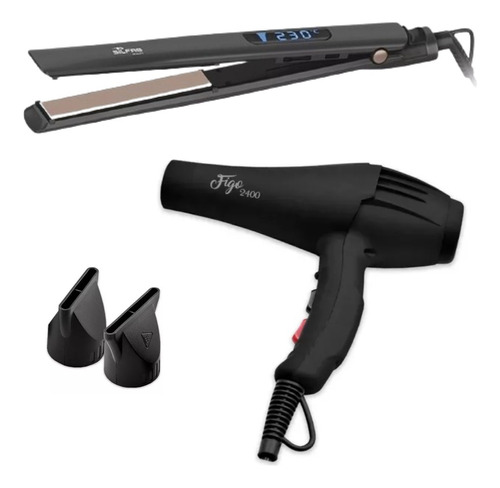 Combo Kit Secador Profesional 2400w + Plancha Digital 230c