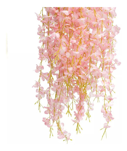 Enredadera Artificia Glicina Pack X 12 Jardín Vertical Muro Rosa