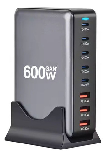 Estación Carga Super Rápida 600w Tecnología Pd 8 Usb