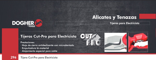 Tijera Electricista Extra Cut-pro 160mm Marca Dogher Europeo