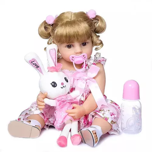 BONECA BEBÊ REBORN SILICONE, 12x s/ juros e frete grátis! - BEBÊ REBORN  BONECAS REALISTAS