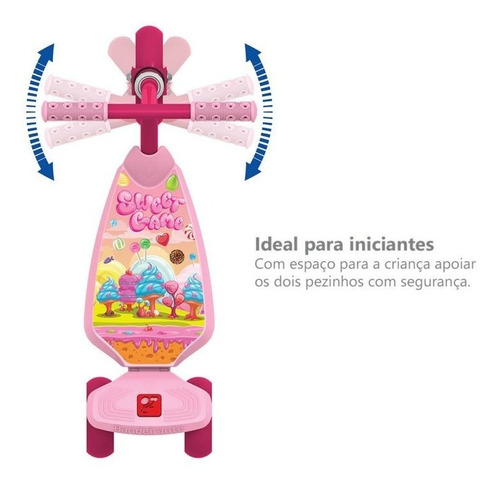 Imagem 4 de 6 de Patinete 3 Rodas Sweet Game Rosa - Bandeirante