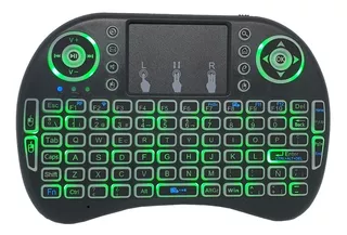 Control Qwerty Miniteclado Inalámbrico Led Iluminado Tv Box