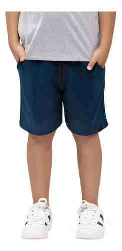 Kit 4 Bermudas Moletom Infantil Menino Com Bolso 4/6/8/10/12