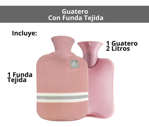 Guatero Bolsa De Agua 2 Litros Con Funda Térmica