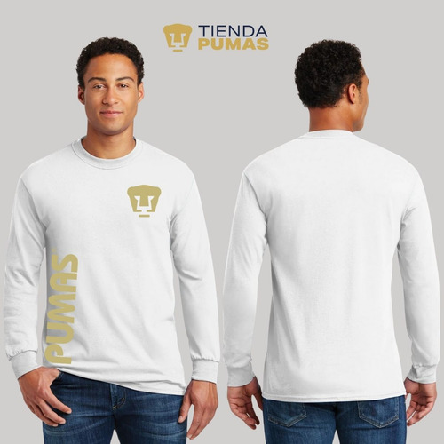 Jersey Playera M Larga Fútbol Pumas Unam Hombre Retro Dorado