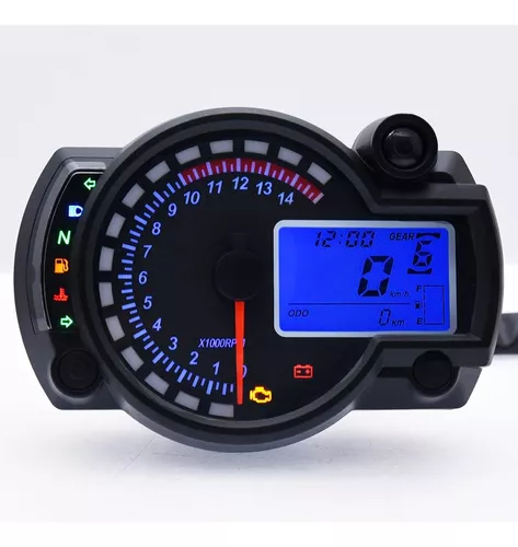 KAOLALI Velocímetro digital para motocicleta, tacómetro para motocicleta,  velocímetro, 7 colores, retroiluminación LCD, medidor digital ajustable