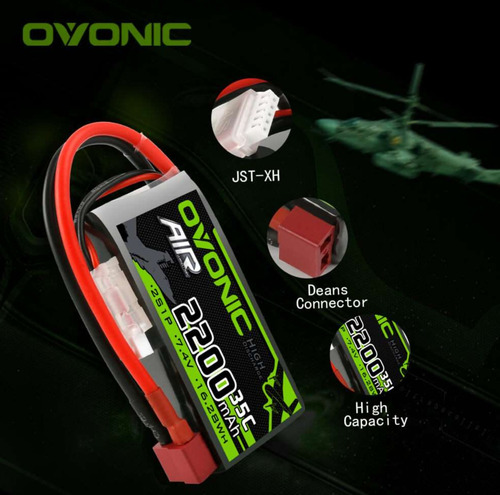 Bateria Lipo 2200mah 2s 35c Xt60 7.4v Ovonic Rc Robot Car T