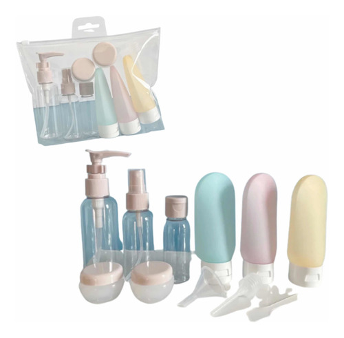 Juego Kit De Botellas Para Viaje X 11 Piezas Rellenables