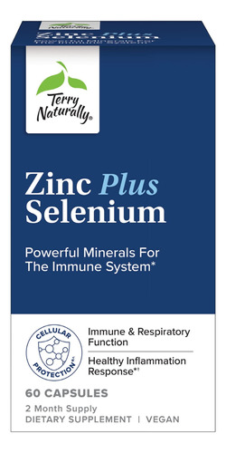 Terry Naturally Zinc Plus Selenio - 60 Cpsulas - Apoyo Inmun