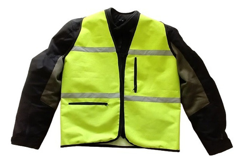 Chaleco Moto Reflectiv Fluo Segurid Reglam Tela Campera Moto