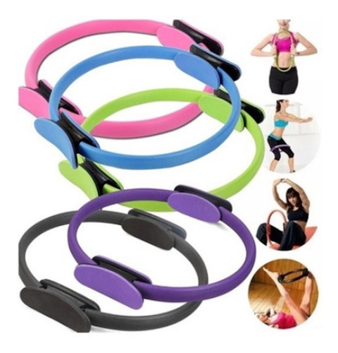 Kit C/3 Anéis De Pilates Yoga Arco Tonificador Flexível Cor Rosa