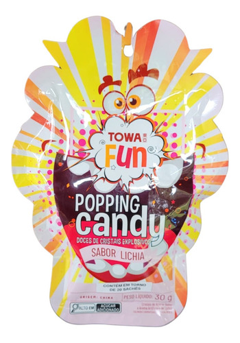 Bala Explosiva Towa Popping Candy Lichia 30g C/20 Sachês