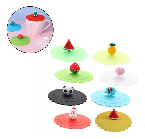 8pcs Tampas De Copo De Silicone Reutilizáveis Capa New