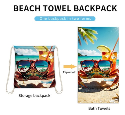 Toalla Extragrande G Beach Towel 2 En 1, Toalla De Fibra Fin