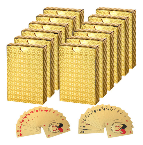Juego De Cartas Zubebe Plástico Impermeable Oro Métrico