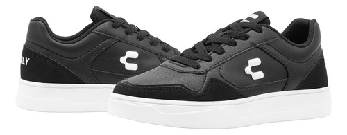 Tenis Urbano Charly Vulcanizado Para Mujer Negro Blanco
