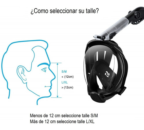 Máscara Snorkel Buceo Full Face Antiparras Soporte Gopro