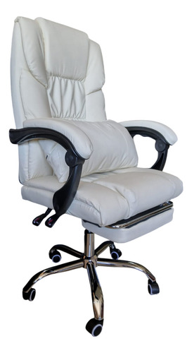 Silla De Oficina Ejecutiva Gerencial Pc Shremwood 4022 Beige Material Del Tapizado Cuero Sintético