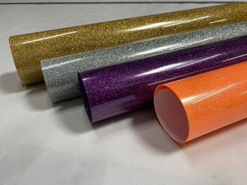 Vinil Textil  Glitter 4 Colores Diferentes Con 50 Cm