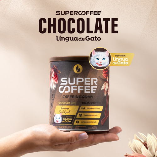 Supercoffee 3.0 Chocolate Língua De Gato Caffeine Army 220g