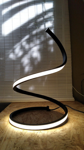 Imagen 2 de 8 de Lampara De Mesa Velador Negro Led 16w Diseño Moderno Puraluz