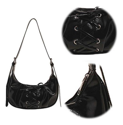 Bolso Hombro En Forma Media Luna Para Mujer, Bolso