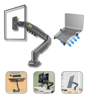 Suporte Monitor Bandeja Notebook Regulável C/borda Segurança