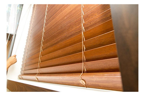 Persiana Horizontal Bambu 50mm Mel 120 L X 220 A Cm Marrom
