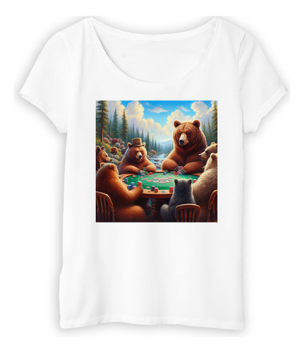 Remera Mujer Osos Jugando Al Poker Playing Cards Sol