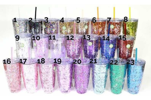 Vaso Glitter Perzonalizado 12 Pzas Mayoreo