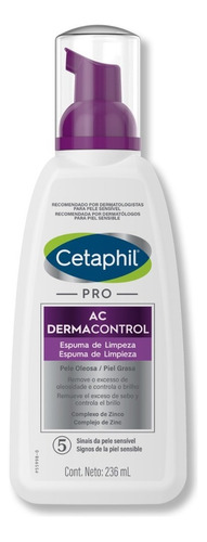 Espuma De Limpeza Facial Cetaphil Pro Ac Dermacontrol Momento de aplicação Dia/Noite Tipo de pele Mista
