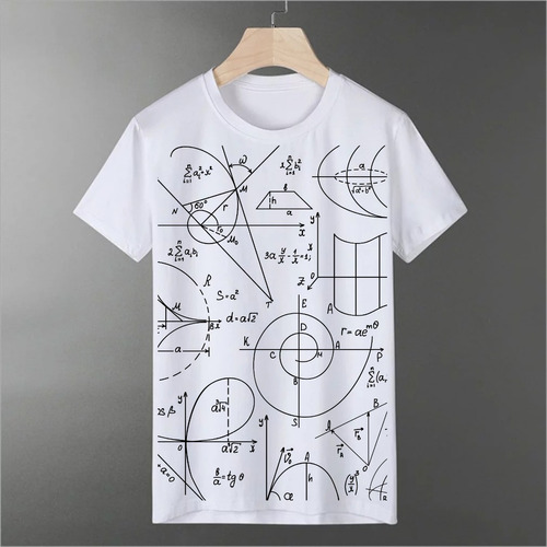 Camiseta Blanca Sublimación De Calidad Estampada Matemática7