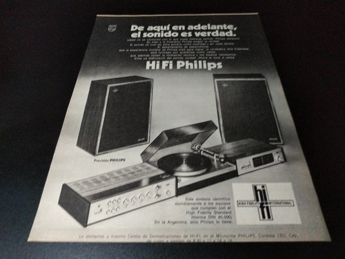 (pb634) Publicidad Clipping Hi Fi Philips * 1973