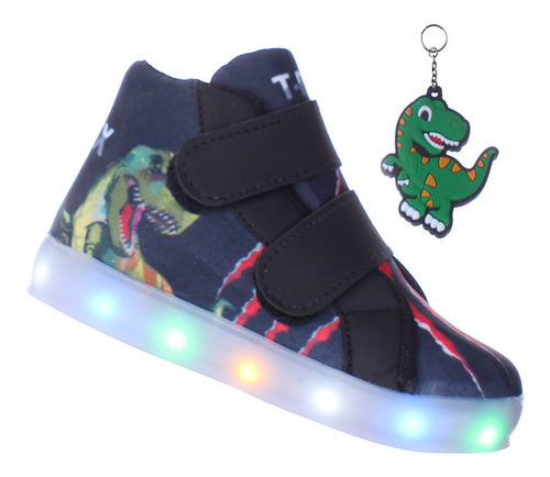 Tenis Led  Dinossauros Com Luz Infantil Masculino Meninos