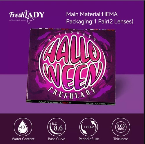 Pupilentes Rojos Totales Red Halloween Estuche Disfraz Fanta