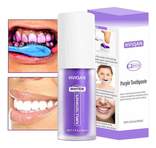 Pasta De Diente Correctora Color Morado Dientes Blancos 30ml