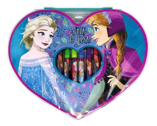 Imagen 1 de 5 de Set De Arte Disney Frozen Elsa Anna 56 Piezas Cresko