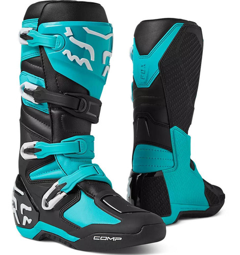 Botas Moto Comp Celeste Fox