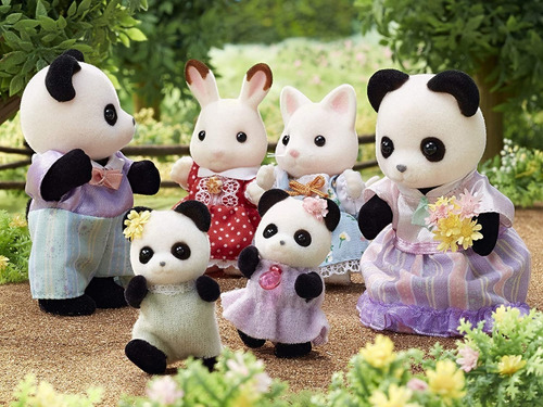 Familia De Osos Panda Juguetes Sylvanian Families Muñecas