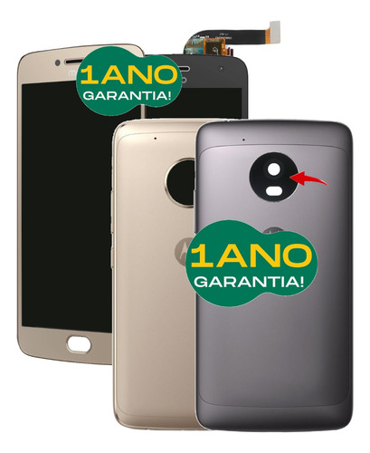 Módulo Tela Display Para Moto G5 Xt1672+ Tampa + Lente Câmer