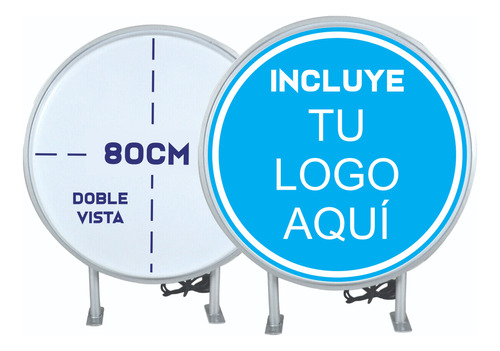 Anuncio Luminoso Circular 80cm Incluye Logo Led Doble Cara 