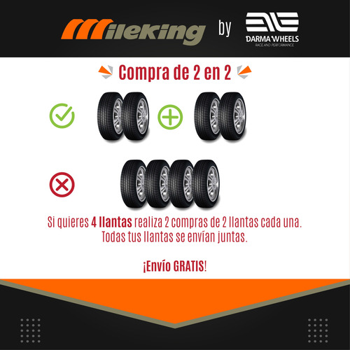 Kit 4 Llantas 195/65r15 Mileking Ex-comfort