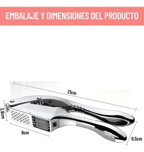 Prensa De Ajos Multifuncional Acero Inoxidable Para Cocina