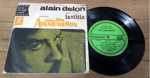 Alain Delon Los Aventureros Laetitia Disco Simple Vinil Tapa