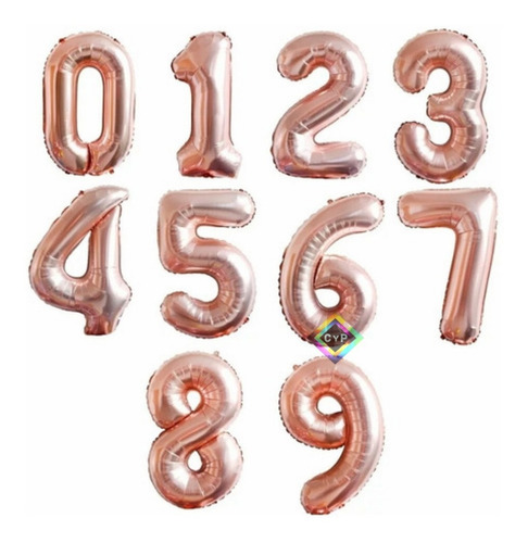 Imagen 3 de 10 de Globo Metalizado Numeros 16 PuLG Dorado Plateado Cotillon