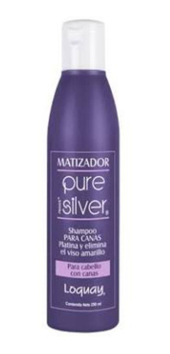 Shampoo Pure Silver Matizado Canas Anti Amarillo 250ml Loqua