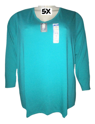 Blusa Bluson Azul De Mujer Talla 5x / 6x (52/54) Terra & Sky