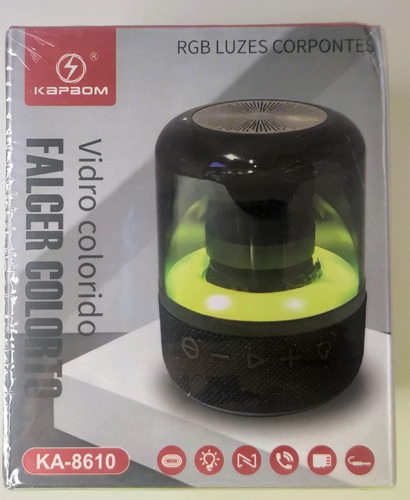 Caixa De Som Bluetooth Transparente Com Led Kapbom Ka-8610